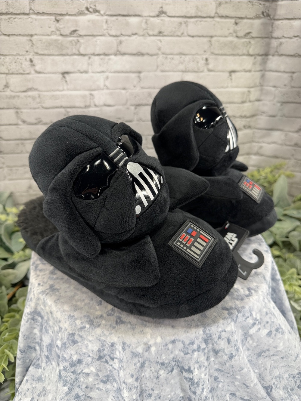 STAR WARS DARTH VADER Black 3D Plush Slipper Slides - Mens 7-8 🖤 NWT